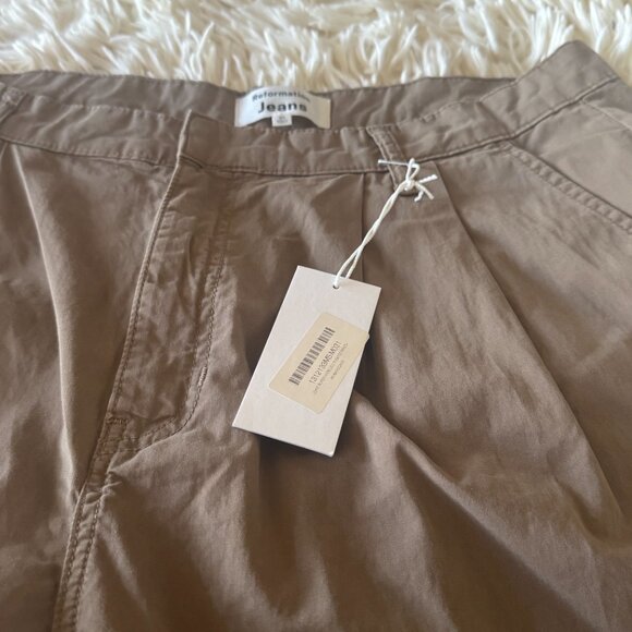 Reformation Lowe Super Wide Leg Pleated Pants Mushroom - Size 31 - Picture 3 of 3